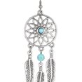 thumbnail image 7 of Grofry 6 Pair Women Hook Earrings Hollow Out Feather Round Shape Retro Bohemian Style Beads Stainless Alloy Ear Decoration Jewelry Long Hanging Earrings Dangle Earrings, 7 of 7