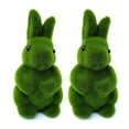 thumbnail image 2 of 2pcs Flocking Statue Artificial Moss Rabbit Figurine para Primavera, 2 of 9