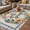 Light Beige Gray Blue, variant on Hello Spring Outdoor Rug for Patio/Deck/Porch, Non-Slip Large Area Rug 5 x 8 Ft, Farmhouse Floral Eucalyptus Wood Plaid Burlap Indoor Outdoor Rugs Washable Area Rugs, Camping Rug Carpet Runner