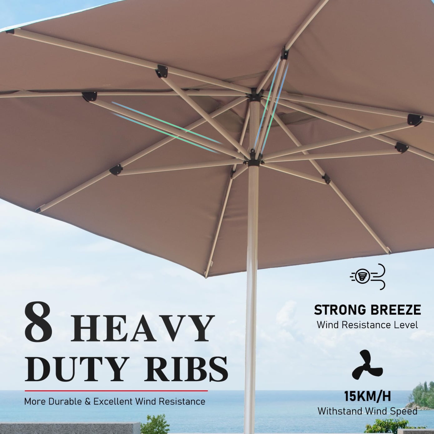 9'X11.5' Adjustment Rectangle Cantilever Umbrella with Push-Button Tilt , Patio Umbrella with Crank Open System, Aluminium Outdoor Umbrella for Backyard, Pool, Grey