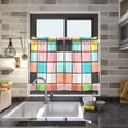 thumbnail image 4 of Yayeee Kitchen Curtains Tier Pair Light Filtering 27"x24" Rod Pocket Short Cafe Window Panel, Colorful Checkered Pattern, 4 of 7