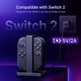 thumbnail image 4 of Enhanced Controller Charger Compatible with Nintendo Switch 2, Charging Dock for Switch 2 Joy-Pads with Sound Alerts and Charging Indicator, USB Type-C Charging Cable Included, 4 of 7