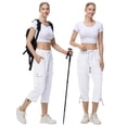 thumbnail image 2 of Xidunhg Womens Capris with Pockets Loose Fit Casual Outdoor Pants Lightweight Ladies Baggy Cargo Pants for Hiking White M, 2 of 6