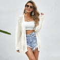 thumbnail image 3 of Women Crochet Lightweight Cardigan Cover Up Open Front Long Sleeve Summer Cardigans, 3 of 5