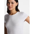 thumbnail image 3 of No Boundaries Crewneck Midi Dress with Short Sleeves, Women's XXS-XXL, 3 of 4