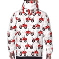 thumbnail image 7 of Kdxio Red Wheeled Tractors Print Mens Casual Hooded Collar Drawstring Hoodies Pullover Sweatshirts Casual Long Sleeve Shirts-Large, 7 of 7