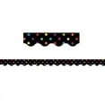 thumbnail image 2 of Multicolor Dots on Black Scalloped Border Trim [TCR4648], 2 of 2