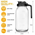 thumbnail image 5 of 3 Pack 64oz Glass Mason Jar Pitchers with Lids,Sun Tea Pitchers for Outside,Ice Tea Pitcher for Fridge,2 Quart Pitcher for Cold Brew,Breast Milk,Lemonade,Coffee,Flavored Water,Airtight Lids(Black), 5 of 7