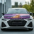 thumbnail image 2 of FOR U DESIGNS Horse Butterfly Lavender Print Car Hood Cover Stretchable Car Bonnet Banner Polyester Can be Washed Engine Cover Protective Vehicles Decorate Accessories, 2 of 8