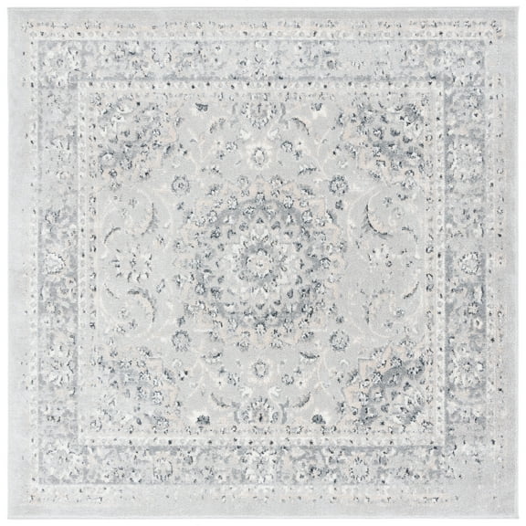 SAFAVIEH Layla Susan Oriental Area Rug, Ivory/Grey, 6'7" x 6'7" Square