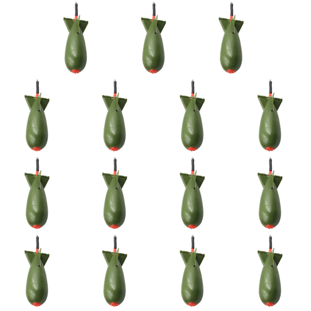 Carp Fishing Rockets Feeder 3 Tamaño Bomba Señuelo Cebos Maker Tackle (Verde L)