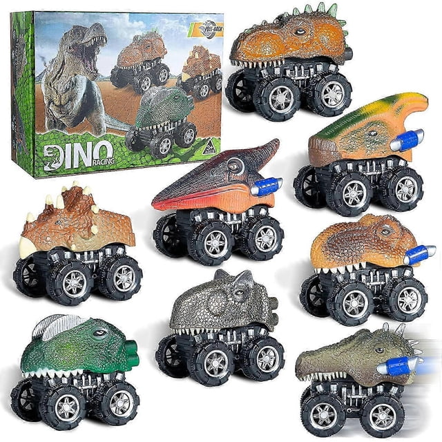 2026 8 Pack Dinosaur Toy Pull Back Cars Dino Monster Trucks Set