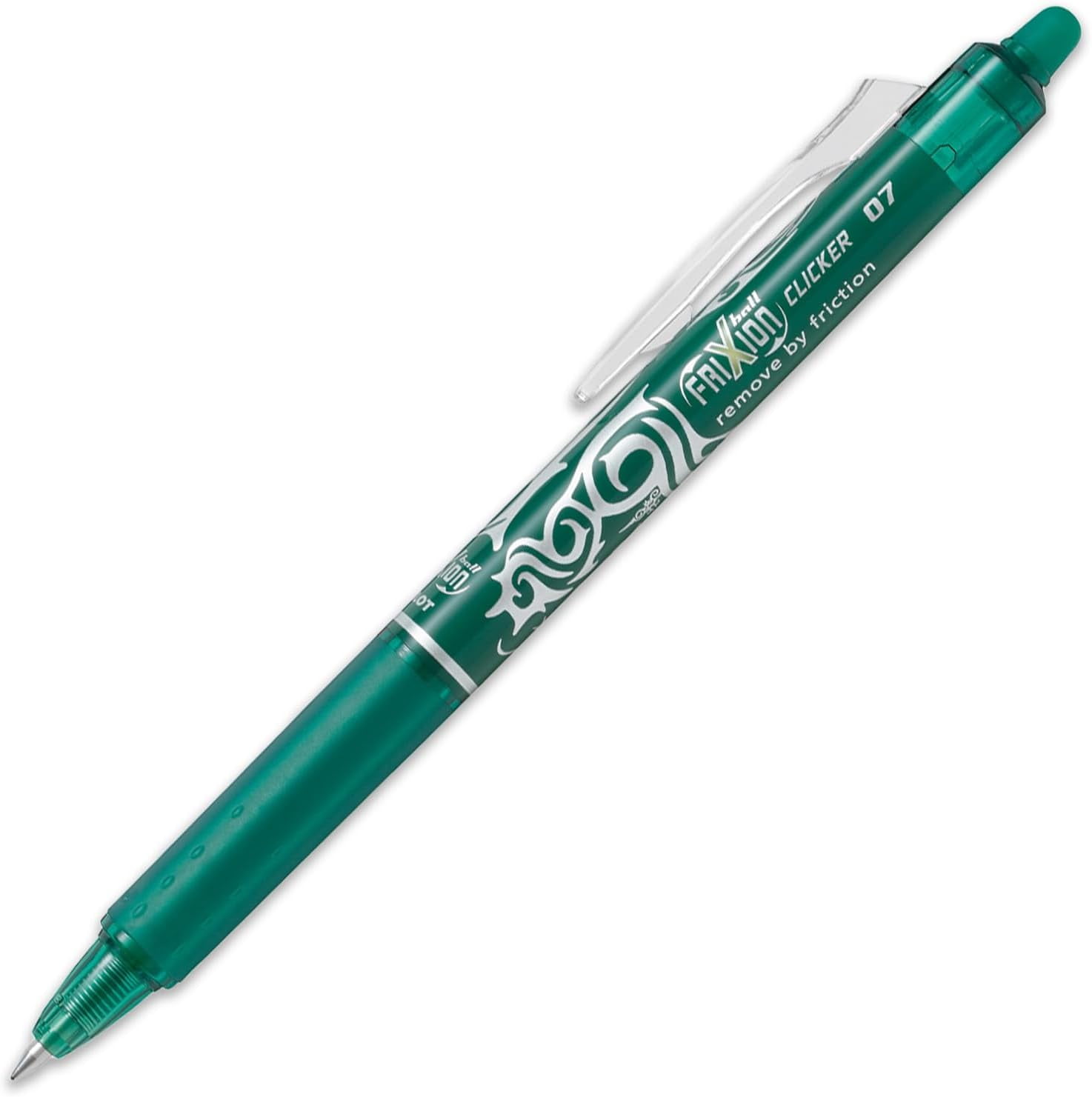 Pilot FriXion Clicker Fine Erasable Rollerball Pen - Retractable 0.7mm Nib - Wallet of 5 - Essentials - Black, Blue, Red, Green, Violet