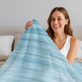 thumbnail image 5 of Teal Blue Fleece Throw Blanket for Couch, Modern Abstract Art Ombre Striped Microfiber Flannel Blanket for All Season, Lightweight Soft Throw Blankets for Gifts, Home Decor, 32"x47", 5 of 9