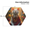 thumbnail image 3 of Fuzoiu Sunshine Flower Meditating Cat Print Leather Coasters Set,Drink Coasters Set of 6,for Tabletop Protection, Durable PVC Coasters,Home Décor and Housewarming Gift,Hexagon, 3 of 7