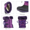 thumbnail image 3 of DREAM PAIRS Boys Girls Toddler Kids Ankle Winter Snow Boots Faux Fur-Lined Soft Boots Shoes Warm FORESTER PURPLE Size 1 Little Kid, 3 of 5