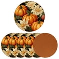 thumbnail image 2 of Thanksgiving 6PCS Microfiber Leather Round Coasters, 11x11 cm/4.3x4.3 in - Set of 6 Drink Coasters for Home and Office Use, 2 of 6