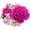 Pink, variant on Rose Flower Statement Ring, Adjustable Open Band, Gold‑Plated Bronze with Cubic Zirconia for Women,Red