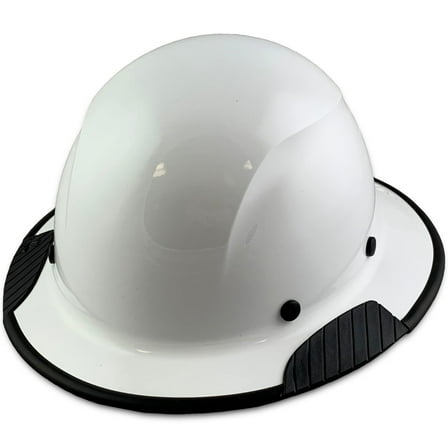 DAX Fiberglass Composite Hard Hat - Full Brim White with Protective Edge and Tote