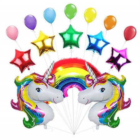 Balonar 34 Colorful Rainbow Unicorn Balloons Birthday Party
