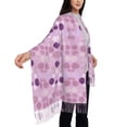 thumbnail image 4 of ZNDUO Purple Line Flower Abstraction Pattern Pashmina Shawls，Wraps Winter Warm Soft Scarf for Women, 4 of 8