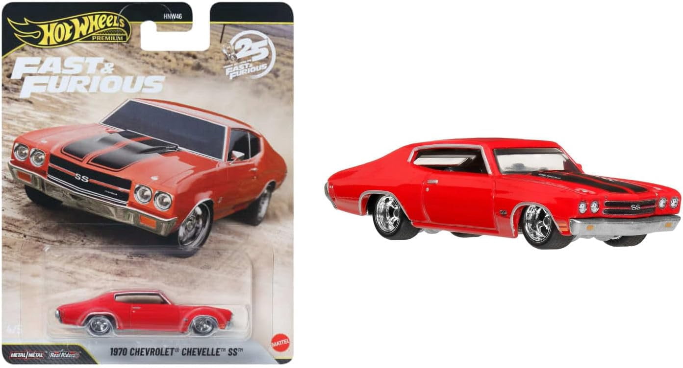 Hot Wheels Fast & Furious Premium 2-Pack, W Motors Lykan HyperSport and 1970 Chevrolet® Chevelle™ SS®, Die-Cast