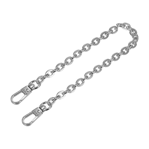 Uxcell 8"x0.24" Purse Chain Strap, Purse Handle Shoulder Bag Replacement Strap(Silver)
