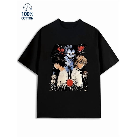 Death Note Tee men 180G 100% Cotton black Classic Unisex Shirt Graphic Tee tshirts Classic Unisex Shirt Short Sleeve tshirts Funny Unisex Shirt Printed tshirts Classic Unisex Shirt Printed tshirts