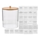 thumbnail image 1 of Dispensador de pañuelos redondo transparente de acrílico transparente con tapa de madera y 27 etiquetas para organizar la lavandería, 1 of 7