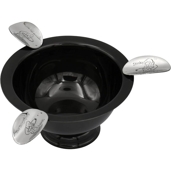 Stinky Cigar Ashtray 5"inch Round Mini Herf 3 Stirrup Rests Perfect for Personal and Puffing with Friends (Glossy Black)