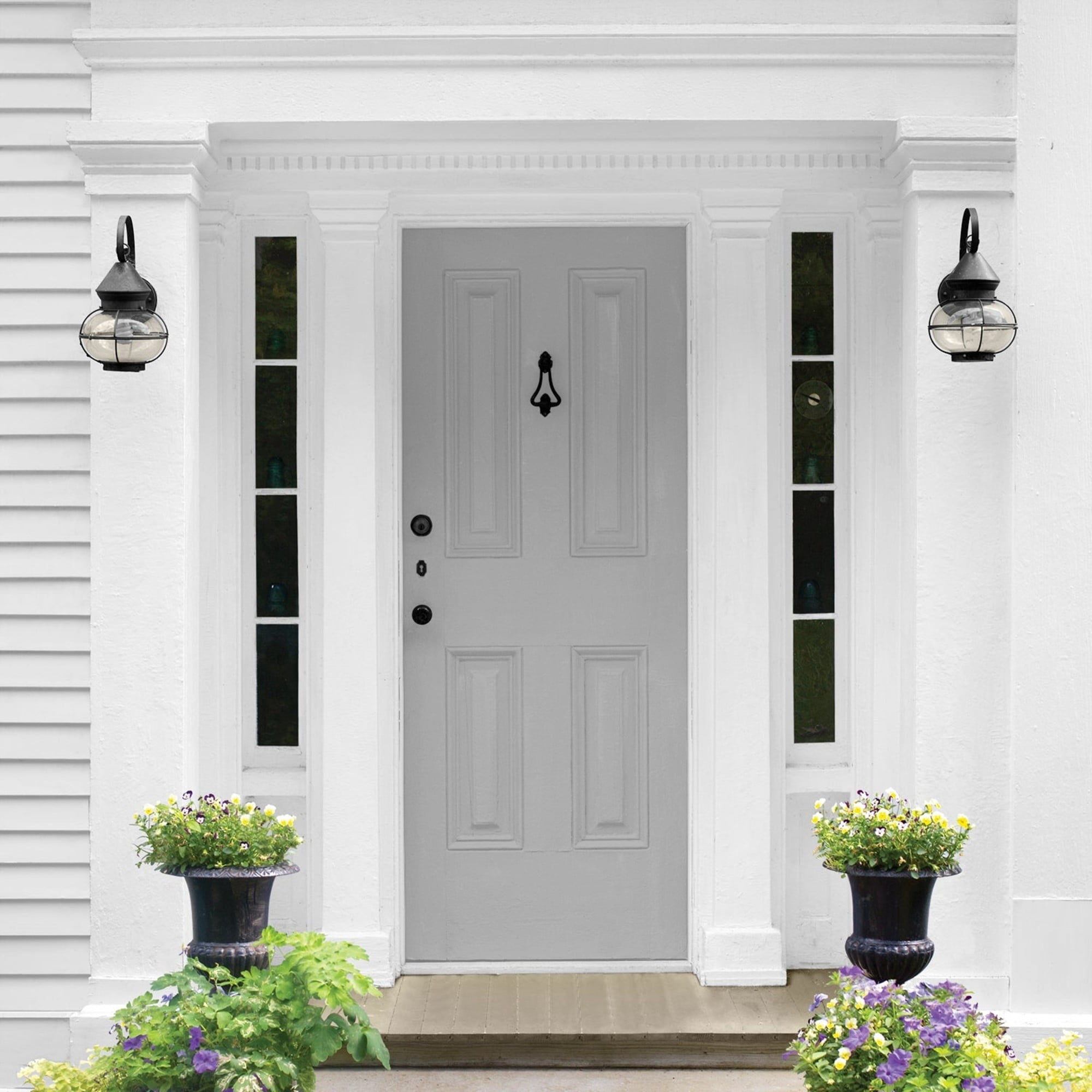 Glidden One Coat Flagstone / Gray Semi-Gloss Exterior Paint with Primer, 1 Gallon