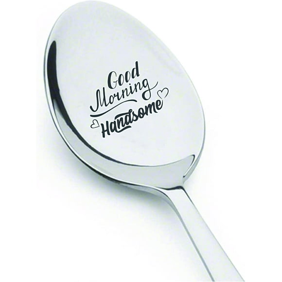 HZXC-Good morning handsome | Husband Christmas gifts | Newly wed gifts | Husband wife gift for/Wedding/Anniversary/Valentines day| Love gift for boyfriend | Romantic couple engagement engraved Spo