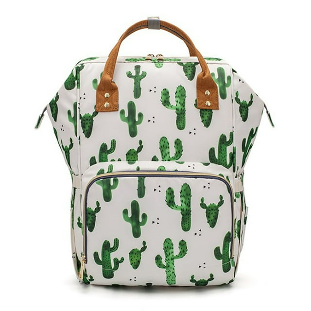 Oxford Diaper Bag Splash-proof Cactus Leopard Nappy Changing Bag Nappy Backpack