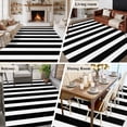 thumbnail image 5 of 6'x9' Area Rugs, Black Striped Indoor Outdoor Area Rug for Living Room Bedroom, Modern Farmhouse Black and White Stripes Washable Bathroom Rugs Kitchen Floor Carpet Mats Home Decor Aesthetic, 5 of 8