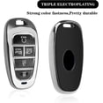thumbnail image 3 of Key Fob Cover Compatible with Hyundai Sonata Santa Fe Tucson 2024-2021 Keychain Case Holder Protector,B:silver, 3 of 6
