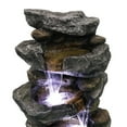 thumbnail image 3 of 4-Tier Rock Water Fountain with LED Lights - Outdoor Water Fountain for Garden, Patio, Deck, Porch - Yard Art Decor, 3 of 14
