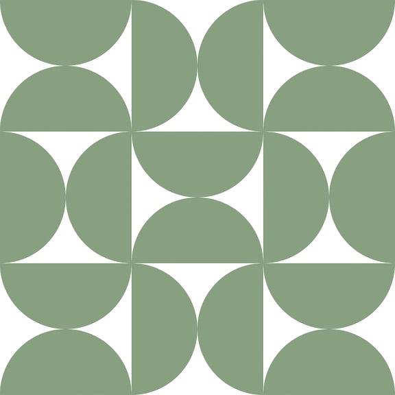 Minimalist Green Geometric Peel and Stick Wallpaper Modern Circle Geometric Wallpaper for Bathroom Bedroom 17.7''x118'' Self Adhesive Abstract Art Deco Wall Paper Green Contact Paper for Walls