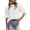 White, variant on Dressy Eyelet Tops Womens High Neck Puff Short Sleeve Cute Summer Blouses Business Work Shirts (XL, Black)