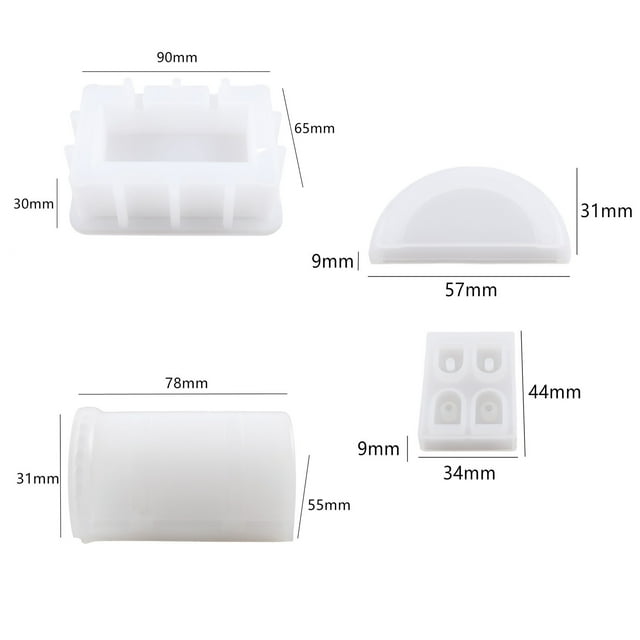 Moule de Boîte de Rangement 1 Pce Moules en Résine Silicone Blanc pour Boîte de Rangement de Bijoux et Moules de dés DIY avec Verrous et Vis Rkxzt