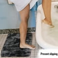 thumbnail image 4 of FloreceBien Alfombra de pelo largo teñida de felpa para inodoro, juego de tres piezas de almohadillas antideslizantes para pies, absorbente para baño, 4 of 5