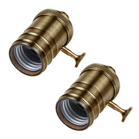 

2X E26/E27 Retro Vintage Antique Brass Copper Lamp Light Bulb Holder Socket Antique Brass