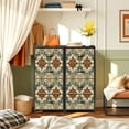 thumbnail image 6 of 4 Drawer Vertical Storage Dresser block print batik with Wood Top Fabric Pull Drawers, 6 of 8