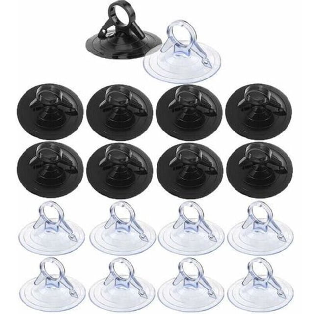 45mm Transparent Suction Cup Hooks - 60 Pack for Car Sunshade, Kitchen, Bathroom, Wall Mirror - No Hooks Needed
