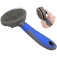thumbnail image 1 of Self Cleaning Slicker Brush for Dogs and Cats, Pet Grooming Tool, Removes Undercoat, Shedding Mats and Tangled Hair, Dander, Dirt, Massages Particle, Improves Circulation, 1 of 7