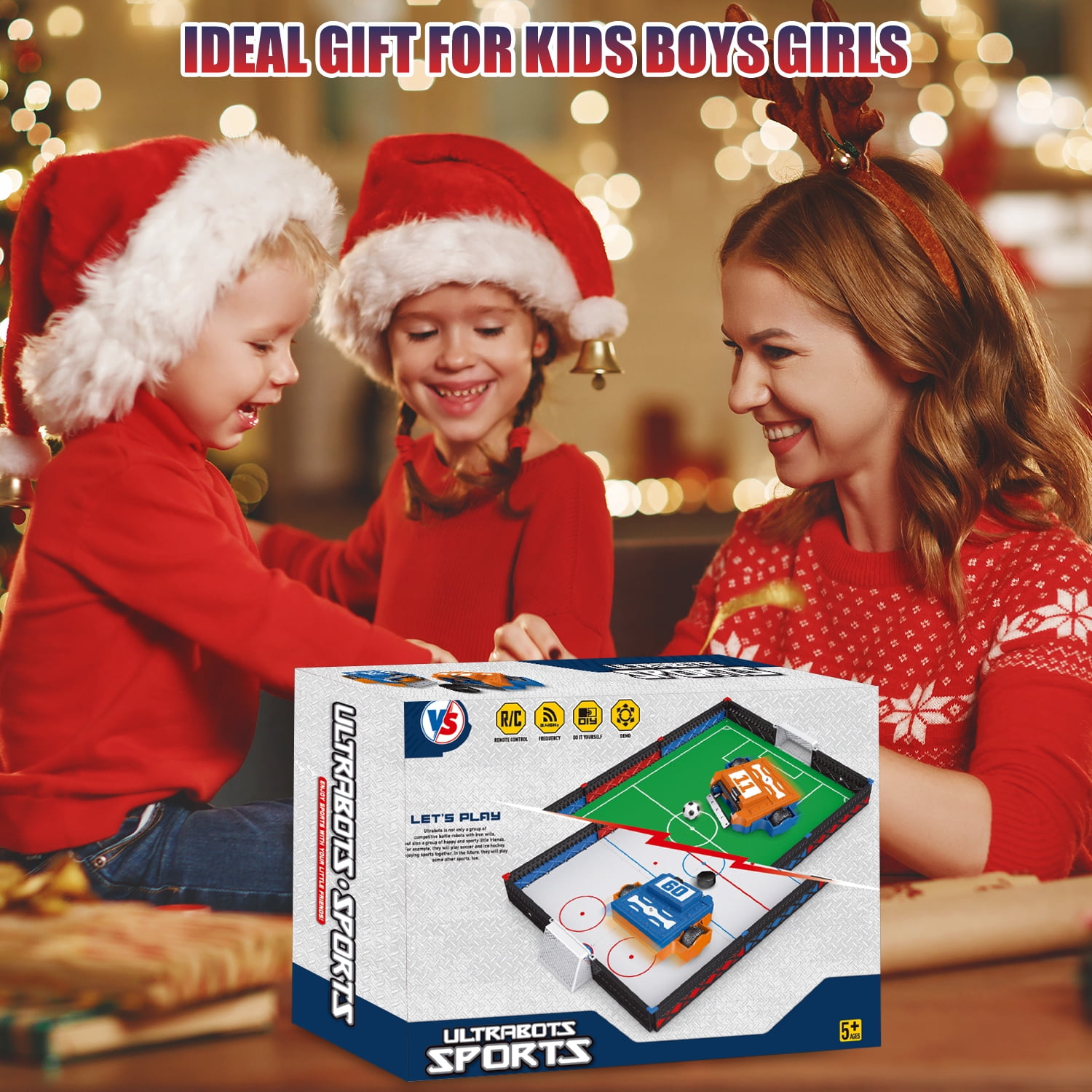 Soccer Robot Board Game Set, Remote Control Battle Robots Arena Set, 2-Player Mini Foosball Table Game, RC Fighting Robots STEM Toy Soccer Gift for Kids and Adults 8-12 Boys Girls