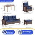 thumbnail image 5 of NestNook 6-Piece Outdoor Conversation Set with 2 Swivel Rocker Chairs, 3-Seat Sofa, 2 Ottomans, Aluminum Coffee Table for Porch, Deck, Backyard, 5 of 10
