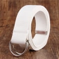 thumbnail image 2 of ZHENHONG Cinch Belt for Women and Men Fashion Waist Belt Narrow Stretch Dress Belt Pants Belt Buckle Canvas Waistband Women's Accessories Belt White, 2 of 3