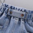 thumbnail image 6 of Girl's Casual Paperbag Waist Belted Denim Shorts with Pockets, 6 of 7