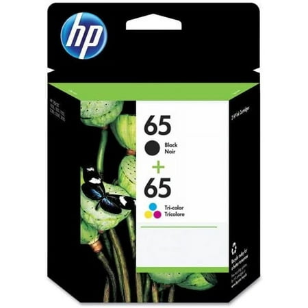 HP 65 Ink Cartridges Black and Tri-Color | Printer Ink HP 65 | Work with Deskjet 3755 3700 2600 3772 2652 Series Envy 5055 5000 Series | 2 Pack