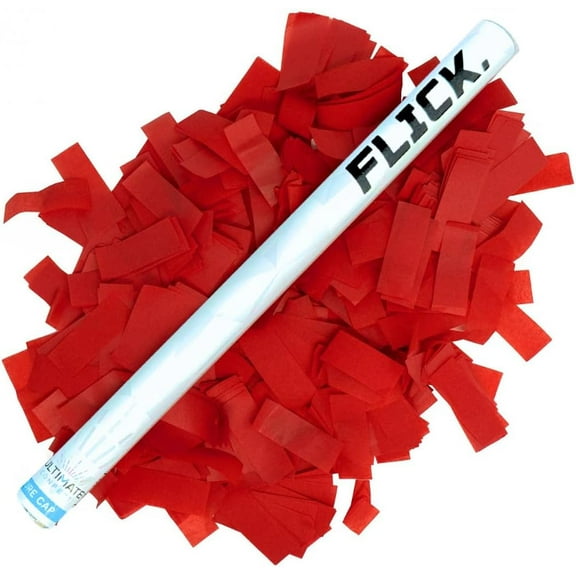 Wand 14 inch Confetti Launcher Wand, Red, 8 Pack - Great for Parties, Weddings and Events Tissue, Metallic and Biodegradable